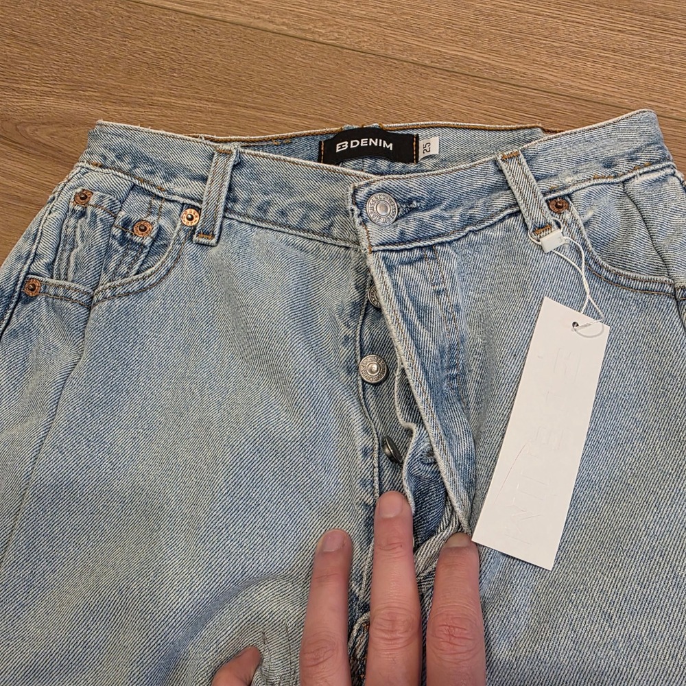 EB Denim Light Blue Straight Leg Jeans - Picture 4 of 15